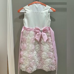 Elegant Pink and White Kids Dress